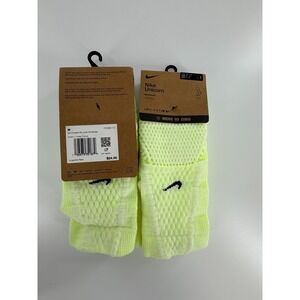 2 Pair Nike Unicorn Dri-ADV Cushioned Crew Socks Volt Yellow Mens 6-8 FZ3399-101